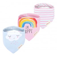 Mom's Care 嬰兒三角口水巾  -  藍色彩雲 (3件套裝)